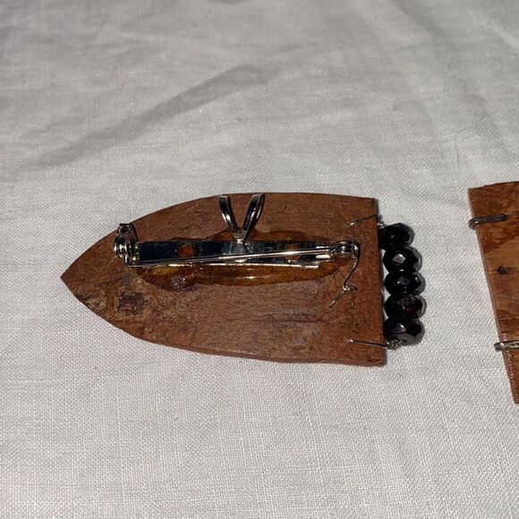 BIRCH BARK Brooches/Pins-Lot of 2 - Picture 4 of 5
